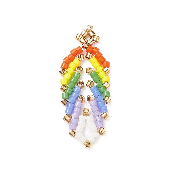 PandaHall Handmade Loom Pattern MIYUKI Seed Beads, Feather, Colorful, 30x12x2mm, Hole: 1mm Glass Feather
PandaHall Handmade Loom Pattern MIYUKI Seed Beads, Feather, Colorful, 30x12x2mm, Hole: 1mm Glass Feather