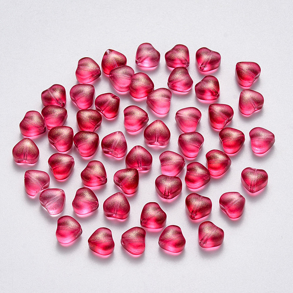PandaHall Transparent Spray Painted Glass Beads, with Glitter Powder, Heart, Cerise, 6x6x4mm, Hole: 0.7mm Glass Heart Red
PandaHall Transparent Spray Painted Glass Beads, with Glitter Powder, Heart, Cerise, 6x6x4mm, Hole: 0.7mm Glass Heart Red