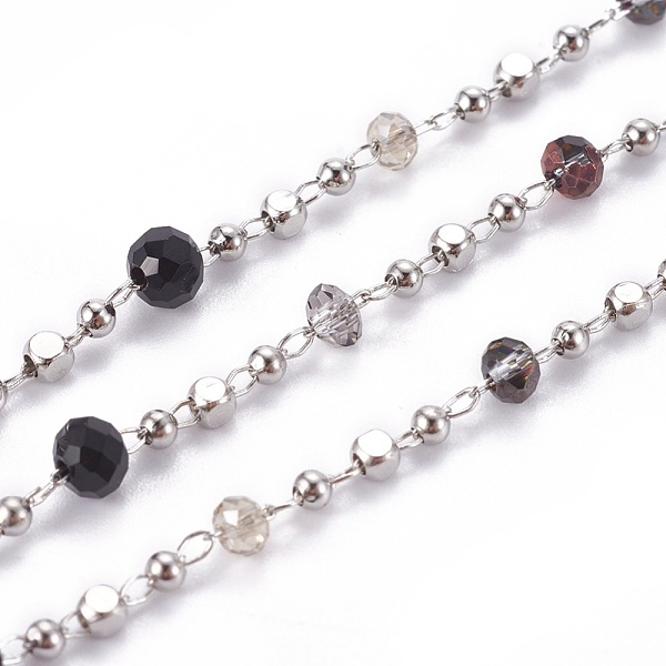 PandaHall Handmade Glass Beaded Chains, Soldered, with Brass Chains and Beads, Long-Lasting Plated, with Spool, Faceted Rondelle, Real..., Black
PandaHall Handmade Glass Beaded Chains, Soldered, with Brass Chains and Beads, Long-Lasting Plated, with Spool, Faceted Rondelle, Real..., Black