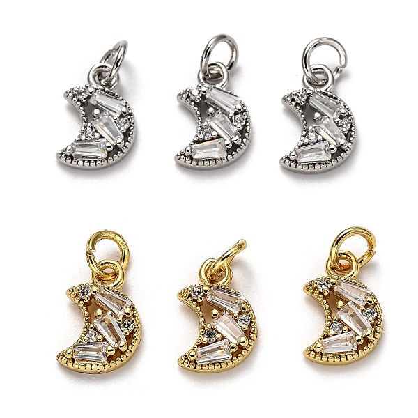 PandaHall Brass Micro Pave Cubic Zirconia Charms, with Jump Rings, Long-Lasting Plated, Moon, Mixed Color, 12x7.5x2.5mm, Hole: 3mm..., Clear
PandaHall Brass Micro Pave Cubic Zirconia Charms, with Jump Rings, Long-Lasting Plated, Moon, Mixed Color, 12x7.5x2.5mm, Hole: 3mm..., Clear