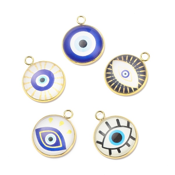 PandaHall Luminous Glass Pendants, with 304 Stainless Steel Findings, Flat Round with Evil Eye Pattern, Golden, 24.5x21.5x6.5mm, Hole: 1.6mm...
PandaHall Luminous Glass Pendants, with 304 Stainless Steel Findings, Flat Round with Evil Eye Pattern, Golden, 24.5x21.5x6.5mm, Hole: 1.6mm...