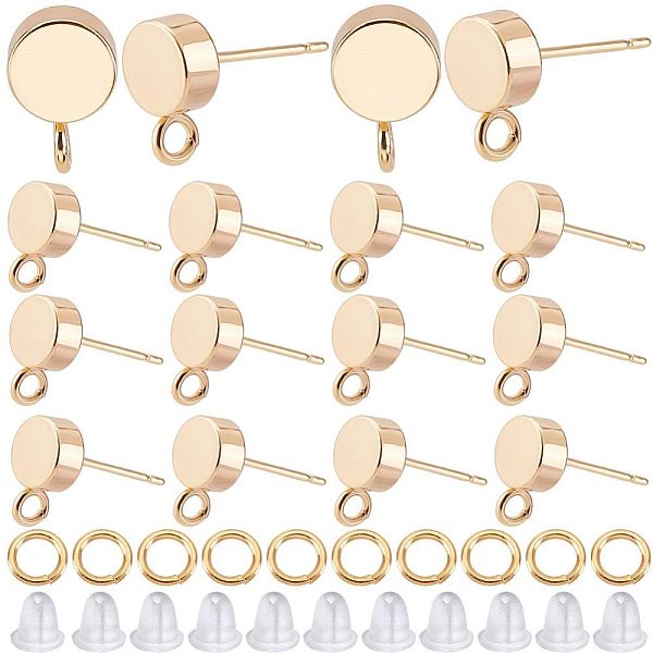 PandaHall CREATCABIN 20Pcs Brass Stud Earring Findings, with Vertical Loops, Flat Round, Nickel Free, with 20Pcs Jump Rings & 50Pcs Plastic...
PandaHall CREATCABIN 20Pcs Brass Stud Earring Findings, with Vertical Loops, Flat Round, Nickel Free, with 20Pcs Jump Rings & 50Pcs Plastic...