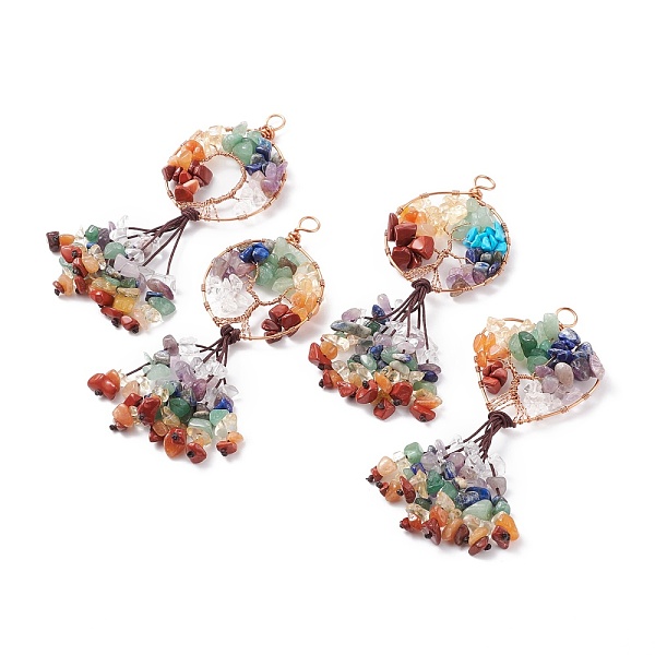 PandaHall 4Pcs 4 Styles Natural & Synthetic Gemstone Chip Big Pendants, with Copper Wire Wrapped and Coconut Brown Braided Nylon Thread...
PandaHall 4Pcs 4 Styles Natural & Synthetic Gemstone Chip Big Pendants, with Copper Wire Wrapped and Coconut Brown Braided Nylon Thread...