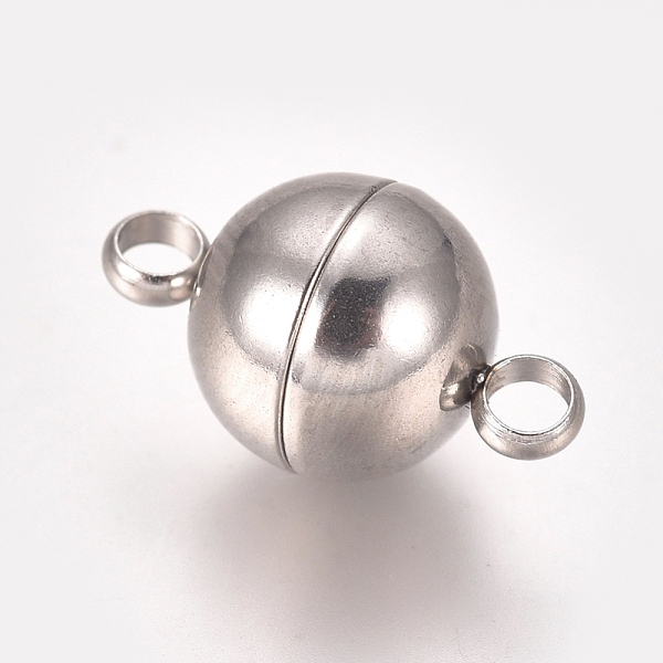 PandaHall 304 Stainless Steel Magnetic Clasps with Loops, Round, Stainless Steel Color, 13.5x8mm, Hole: 2mm 304 Stainless Steel Round
PandaHall 304 Stainless Steel Magnetic Clasps with Loops, Round, Stainless Steel Color, 13.5x8mm, Hole: 2mm 304 Stainless Steel Round