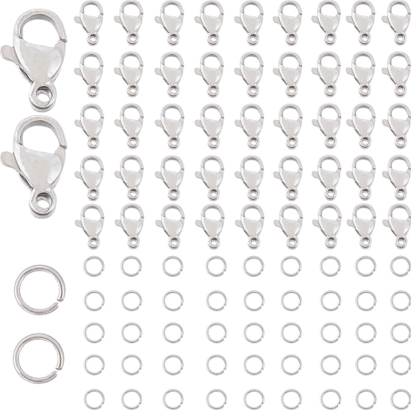 PandaHall SUNNYCLUE 100Pcs 304 Stainless Steel Lobster Claw Clasps, with 200Pcs Open Jump Rings, Stainless Steel Color, 10x6.5x3.5mm, Hole...
PandaHall SUNNYCLUE 100Pcs 304 Stainless Steel Lobster Claw Clasps, with 200Pcs Open Jump Rings, Stainless Steel Color, 10x6.5x3.5mm, Hole...