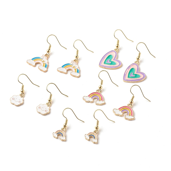 PandaHall Alloy Enamel Dangle Earrings, Brass Jewelry for Women, Mixed Shape, Mixed Color, 28~38mm, Pin: 0.7mm Alloy Multicolor
PandaHall Alloy Enamel Dangle Earrings, Brass Jewelry for Women, Mixed Shape, Mixed Color, 28~38mm, Pin: 0.7mm Alloy Multicolor