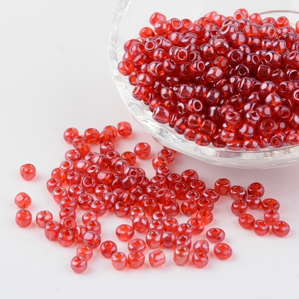 PandaHall Round Glass Seed Beads, Trans. Colours Lustered, Red, Size: about 4mm in diameter, hole: 1.5mm, about 496pcs/50g Glass Red
PandaHall Round Glass Seed Beads, Trans. Colours Lustered, Red, Size: about 4mm in diameter, hole: 1.5mm, about 496pcs/50g Glass Red