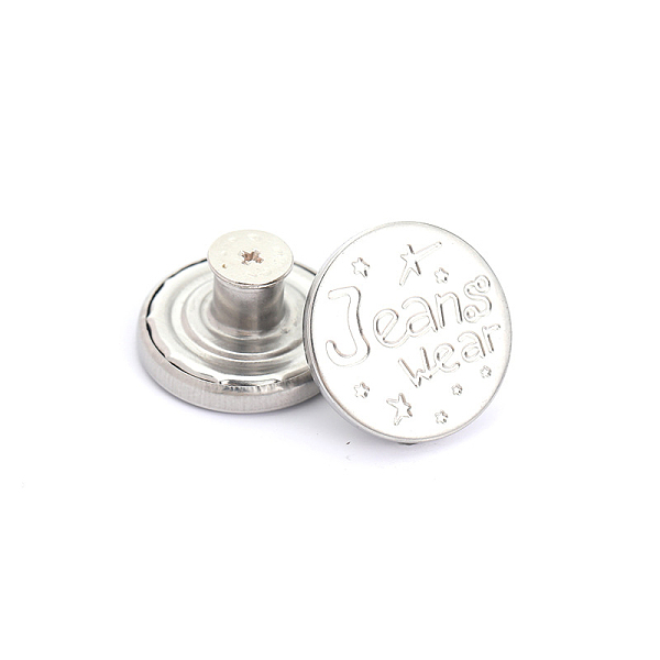 PandaHall Alloy Button Pins for Jeans, Nautical Buttons, Garment Accessories, Round with Word, Platinum, 20mm Alloy Round
PandaHall Alloy Button Pins for Jeans, Nautical Buttons, Garment Accessories, Round with Word, Platinum, 20mm Alloy Round