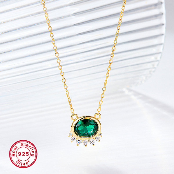 PandaHall Green Cubic Zirconia Oval Pendant Necklaces, with 925 Sterling Silver Chains, Real 18K Gold Plated, 15.75 inch(40cm) Sterling...
PandaHall Green Cubic Zirconia Oval Pendant Necklaces, with 925 Sterling Silver Chains, Real 18K Gold Plated, 15.75 inch(40cm) Sterling...