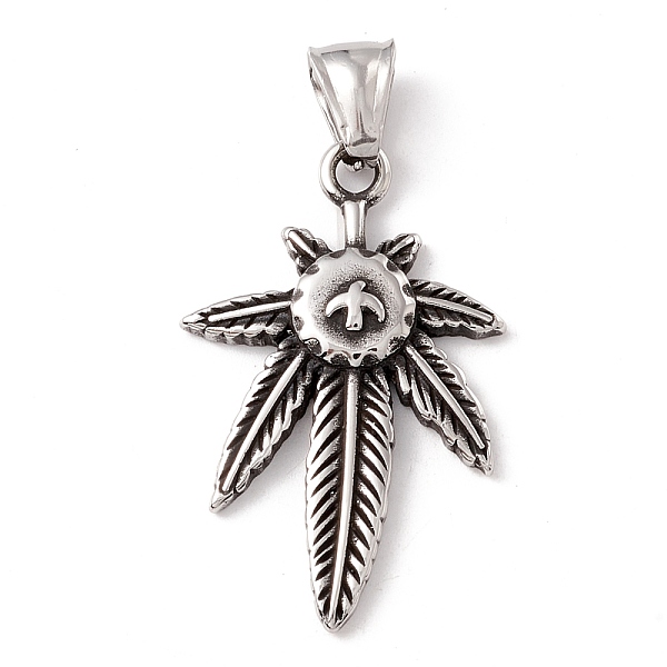 PandaHall 304 Stainless Steel Pendants, Leaf, Antique Silver, 38x24x4mm, Hole: 8x4mm 304 Stainless Steel Leaf
PandaHall 304 Stainless Steel Pendants, Leaf, Antique Silver, 38x24x4mm, Hole: 8x4mm 304 Stainless Steel Leaf