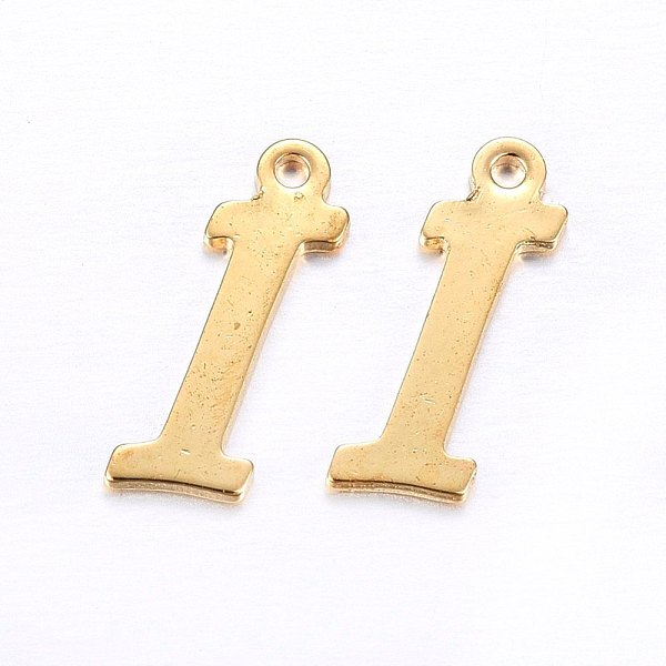 PandaHall 201 Stainless Steel Pendants, Letter, Golden, Letter.I, 14x4.5x1mm, Hole: 1mm 201 Stainless Steel Letter I
PandaHall 201 Stainless Steel Pendants, Letter, Golden, Letter.I, 14x4.5x1mm, Hole: 1mm 201 Stainless Steel Letter I
