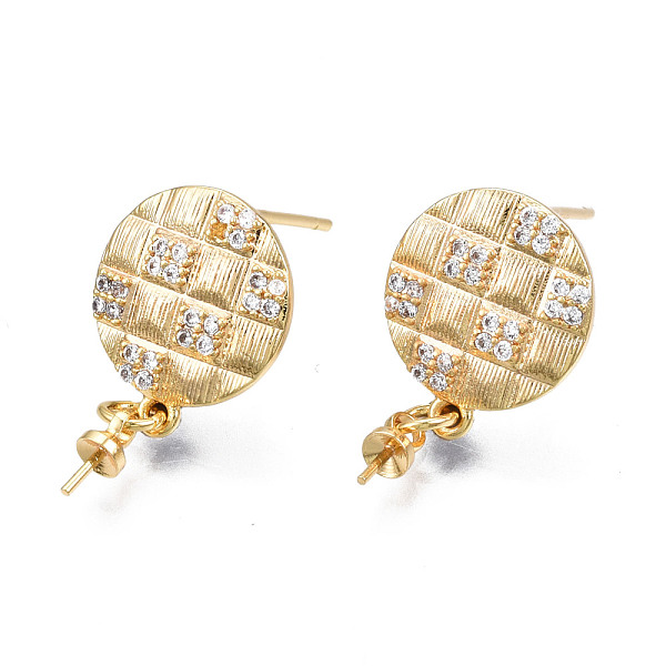 PandaHall Brass Micro Pave Cubic Zirconia Stud Earring Findings, with 925 Sterling Silver Pins and Cup Peg Bails, for Half Drilled Bead...
PandaHall Brass Micro Pave Cubic Zirconia Stud Earring Findings, with 925 Sterling Silver Pins and Cup Peg Bails, for Half Drilled Bead...