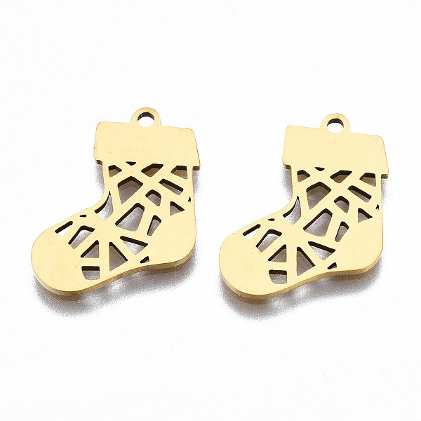 PandaHall 201 Stainless Steel Pendants, Laser Cut, Christmas Sock, Golden, 19x15x1mm, Hole: 1.4mm 201 Stainless Steel Christmas Socking
PandaHall 201 Stainless Steel Pendants, Laser Cut, Christmas Sock, Golden, 19x15x1mm, Hole: 1.4mm 201 Stainless Steel Christmas Socking