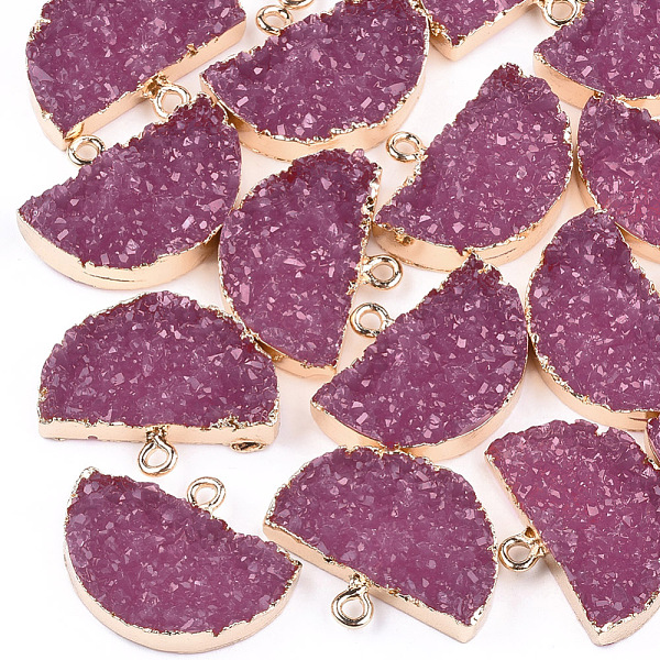 PandaHall Electroplate Druzy Resin Semi Circle Pendants, with Iron Findings, Half Round, Light Gold, Old Rose, 18~19x23.5x5~6.5mm, Hole: 1mm..., Purple
PandaHall Electroplate Druzy Resin Semi Circle Pendants, with Iron Findings, Half Round, Light Gold, Old Rose, 18~19x23.5x5~6.5mm, Hole: 1mm..., Purple