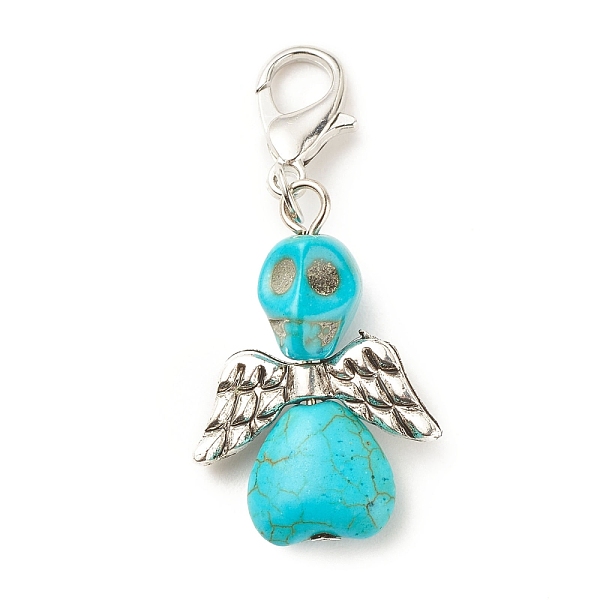 PandaHall Dyed Synthetic Turquoise Pendant Decorations, with CCB Plastic Beads and Alloy Clasps, Skull with Wing, Dark Turquoise, 45mm...
PandaHall Dyed Synthetic Turquoise Pendant Decorations, with CCB Plastic Beads and Alloy Clasps, Skull with Wing, Dark Turquoise, 45mm...