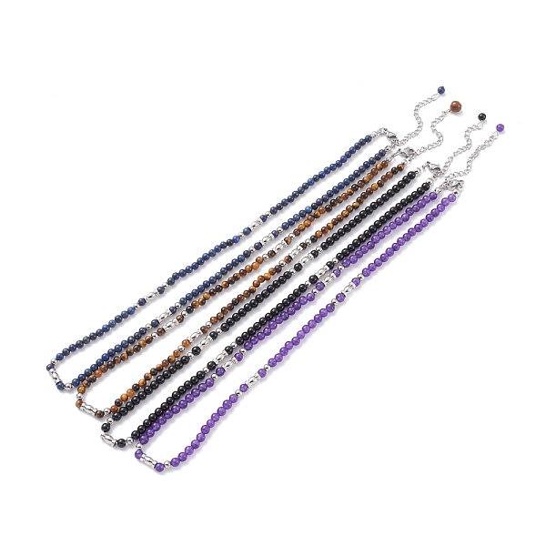 PandaHall Round Natural Mixed Stone Beaded Necklace for Girl Women, Stainless Steel Color, 18.15 inch(46.1cm) Mixed Stone
PandaHall Round Natural Mixed Stone Beaded Necklace for Girl Women, Stainless Steel Color, 18.15 inch(46.1cm) Mixed Stone