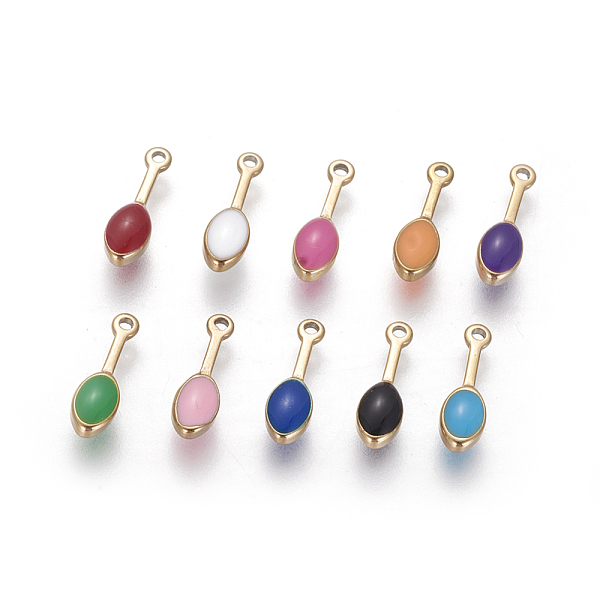 PandaHall Ion Plating(IP) 304 Stainless Steel Charms, with Enamel, Oval, Golden, Mixed Color, 13x4x3mm, Hole: 1mm Stainless Steel+Enamel..., Multicolor
PandaHall Ion Plating(IP) 304 Stainless Steel Charms, with Enamel, Oval, Golden, Mixed Color, 13x4x3mm, Hole: 1mm Stainless Steel+Enamel..., Multicolor