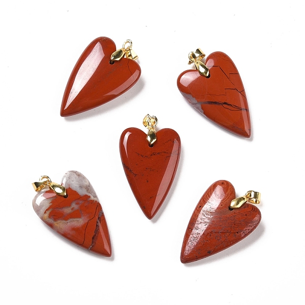 PandaHall Natural Red Jasper Pendants, with Rack Plating Golden Plated Brass Findings, Long-Lasting Plated, Heart, 32~34x20x8mm, Hole: 4x4mm...
PandaHall Natural Red Jasper Pendants, with Rack Plating Golden Plated Brass Findings, Long-Lasting Plated, Heart, 32~34x20x8mm, Hole: 4x4mm...