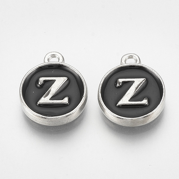 PandaHall Alloy Enamel Charms, Flat Round with Letter, Platinum, Black, Letter.Z, 14x11.5x2.5mm, Hole: 1mm Brass+Enamel Letter Z Black
PandaHall Alloy Enamel Charms, Flat Round with Letter, Platinum, Black, Letter.Z, 14x11.5x2.5mm, Hole: 1mm Brass+Enamel Letter Z Black