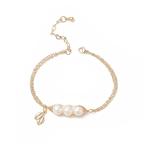 PandaHall Shell Pearl & Leaf Charm Bracelet, Brass Jewelry for Women, Golden, 7-1/8 inch(18cm) Shell
PandaHall Shell Pearl & Leaf Charm Bracelet, Brass Jewelry for Women, Golden, 7-1/8 inch(18cm) Shell