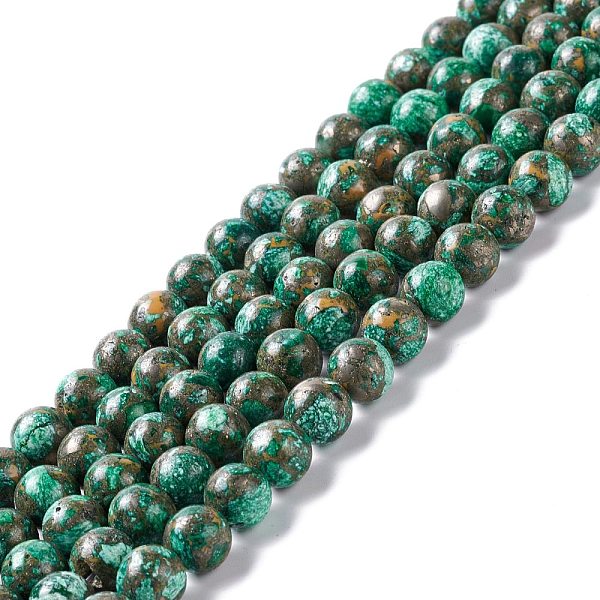 PandaHall Assembled Synthetic Pyrite and Dyed Howlite Beads Strands, Round, Green, 8mm, Hole: 1.2mm, about 49~50pcs/strand, 15.94''(40.5cm)...
PandaHall Assembled Synthetic Pyrite and Dyed Howlite Beads Strands, Round, Green, 8mm, Hole: 1.2mm, about 49~50pcs/strand, 15.94''(40.5cm)...