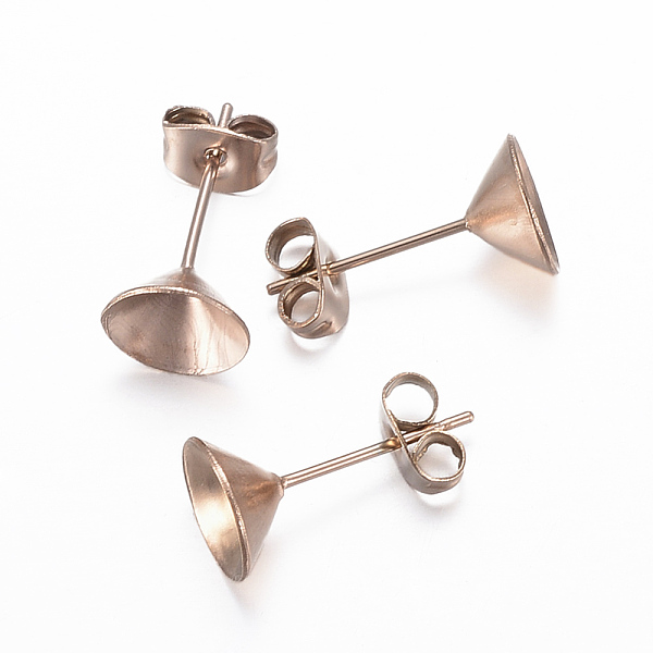 PandaHall Ion Plating(IP) 304 Stainless Steel Stud Earring Settings, Rose Gold, Fit for 7.5mm Rhinestone, 8x4mm, Pin: 0.8mm 304 Stainless...
PandaHall Ion Plating(IP) 304 Stainless Steel Stud Earring Settings, Rose Gold, Fit for 7.5mm Rhinestone, 8x4mm, Pin: 0.8mm 304 Stainless...