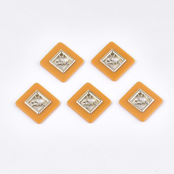 PandaHall Opaque Acrylic Pendants, with Alloy Findings, Rhombus with Word Love, Light Gold, Mixed Color, 33.5x33x5mm, Hole: 1.8mm, Diagonal..., Multicolor
PandaHall Opaque Acrylic Pendants, with Alloy Findings, Rhombus with Word Love, Light Gold, Mixed Color, 33.5x33x5mm, Hole: 1.8mm, Diagonal..., Multicolor