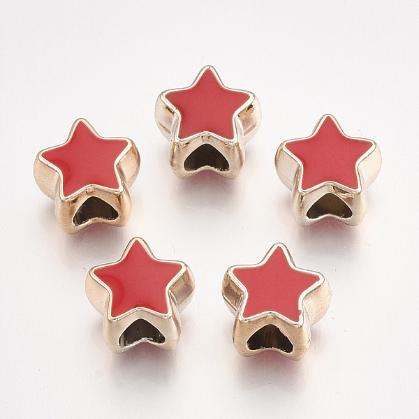 PandaHall UV Plating Acrylic European Beads, with Enamel, Large Hole Beads, Star, Light Gold, Red, 10.5x11.5x9mm, Hole: 4.5mm Acrylic Star...
PandaHall UV Plating Acrylic European Beads, with Enamel, Large Hole Beads, Star, Light Gold, Red, 10.5x11.5x9mm, Hole: 4.5mm Acrylic Star...