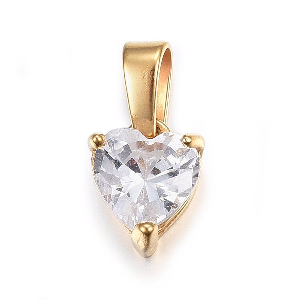 PandaHall Cubic Zirconia Charms, with 304 Stainless Steel Findings, Heart, Clear, Golden, 10x7.5x6mm, Hole: 5x3mm Stainless Steel+Cubic...
PandaHall Cubic Zirconia Charms, with 304 Stainless Steel Findings, Heart, Clear, Golden, 10x7.5x6mm, Hole: 5x3mm Stainless Steel+Cubic...