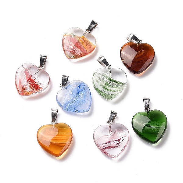 PandaHall Handmade Lampwork Pendants, with Alloy Findings, Heart Charm, Mixed Color, 23x21x17mm, Hole: 6x4mm Alloy+Lampwork Heart Multicolor
PandaHall Handmade Lampwork Pendants, with Alloy Findings, Heart Charm, Mixed Color, 23x21x17mm, Hole: 6x4mm Alloy+Lampwork Heart Multicolor