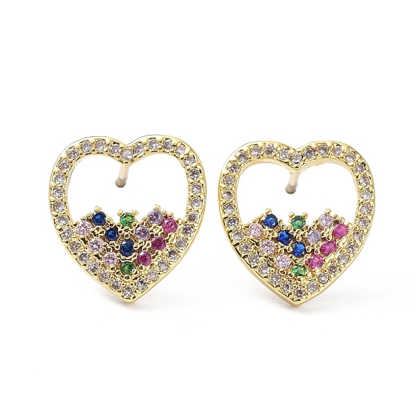PandaHall Heart Earrings for Valentine's Day, Brass Micro Pave Cubic Zirconia Stud Earrings, Real 18K Gold Plated, 13.5x13mm, Pin: 0.8mm...
PandaHall Heart Earrings for Valentine's Day, Brass Micro Pave Cubic Zirconia Stud Earrings, Real 18K Gold Plated, 13.5x13mm, Pin: 0.8mm...