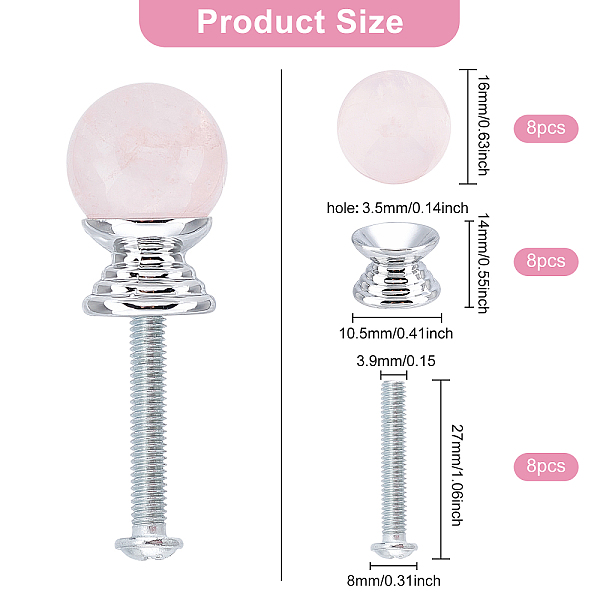 PandaHall BENECREAT 8 Pack Rose Quartz Dresser Drawer Knobs 16mm Crystal Ball Closet Door Knobs with 8 Sets Pedestal and Screw for Cabinet...
PandaHall BENECREAT 8 Pack Rose Quartz Dresser Drawer Knobs 16mm Crystal Ball Closet Door Knobs with 8 Sets Pedestal and Screw for Cabinet...