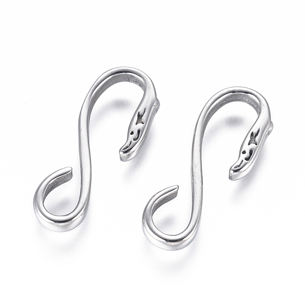 PandaHall 304 Stainless Steel S Hook Clasps, Stainless Steel Color, 25x9.5x2.5mm, Hole: 4x6mm 304 Stainless Steel
PandaHall 304 Stainless Steel S Hook Clasps, Stainless Steel Color, 25x9.5x2.5mm, Hole: 4x6mm 304 Stainless Steel