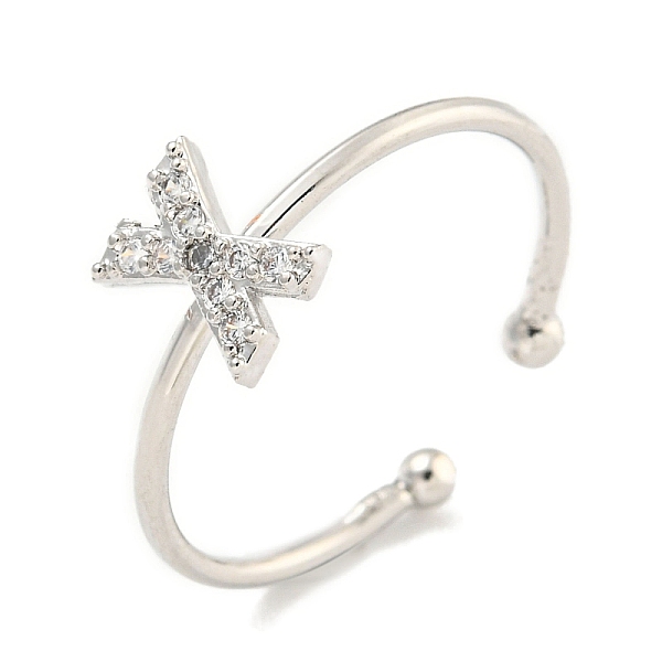 PandaHall Rack Plating Brass Open Cuff Rings for Women, with Cubic Zirconia, Cadmium Free & Lead Free, Long-Lasting Plated, Letter, Letter X...
PandaHall Rack Plating Brass Open Cuff Rings for Women, with Cubic Zirconia, Cadmium Free & Lead Free, Long-Lasting Plated, Letter, Letter X...