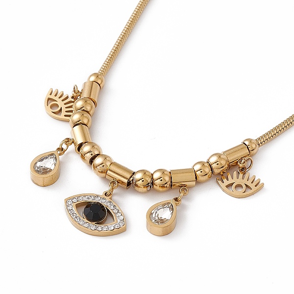 PandaHall Jet Rhinestone Pendant Necklace with 304 Stainless Steel Round Snake Chains for Women, Golden, Horse Eye Pattern, 15.94 inch..., Black
PandaHall Jet Rhinestone Pendant Necklace with 304 Stainless Steel Round Snake Chains for Women, Golden, Horse Eye Pattern, 15.94 inch..., Black