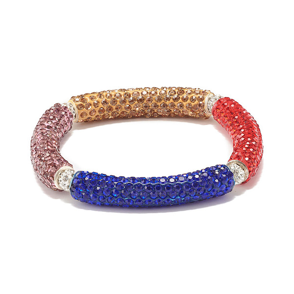 PandaHall Bling Polymer Clay Rhinestone Curved Tube Beads Stretch Bracelet for Women, Colorful, Inner Diameter: 2-3/8 inch(5.9cm) Rhinestone..., Multicolor
PandaHall Bling Polymer Clay Rhinestone Curved Tube Beads Stretch Bracelet for Women, Colorful, Inner Diameter: 2-3/8 inch(5.9cm) Rhinestone..., Multicolor
