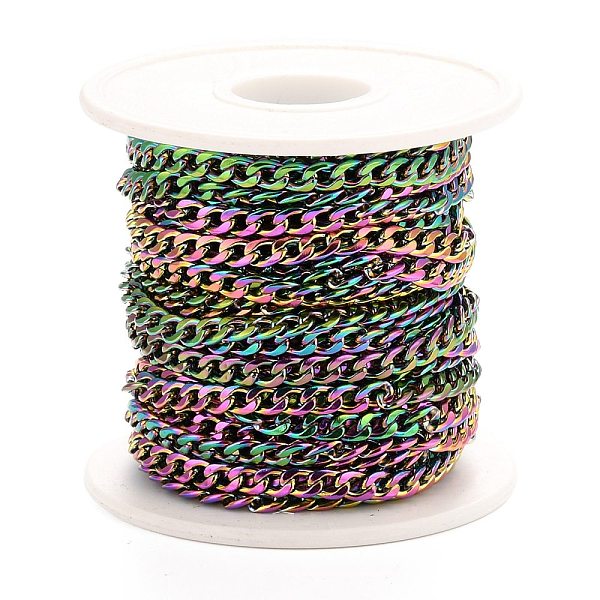 PandaHall Vacuum Plating 304 Stainless Steel Cuban Link Chains, Unwelded, with Spool, Rainbow Color, 6x4.5x1.5mm, about 32.81 Feet(10m)/Roll...
PandaHall Vacuum Plating 304 Stainless Steel Cuban Link Chains, Unwelded, with Spool, Rainbow Color, 6x4.5x1.5mm, about 32.81 Feet(10m)/Roll...