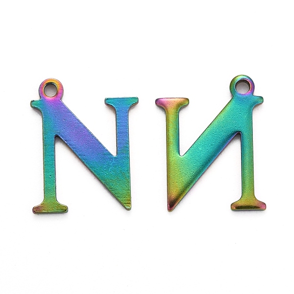 PandaHall Ion Plating(IP) 304 Stainless Steel Alphabet Charms, Rainbow Color, Letter.N, 12x9.5x1mm, Hole: 1mm 304 Stainless Steel Letter N
PandaHall Ion Plating(IP) 304 Stainless Steel Alphabet Charms, Rainbow Color, Letter.N, 12x9.5x1mm, Hole: 1mm 304 Stainless Steel Letter N