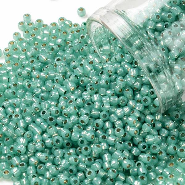 PandaHall TOHO Round Seed Beads, Japanese Seed Beads, (PF2119) PermaFinish Dark Mint Opal Silver Lined, 11/0, 2.2mm, Hole: 0.8mm, about..., Cyan
PandaHall TOHO Round Seed Beads, Japanese Seed Beads, (PF2119) PermaFinish Dark Mint Opal Silver Lined, 11/0, 2.2mm, Hole: 0.8mm, about..., Cyan