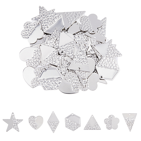 PandaHall SUPERFINDINGS 56Pcs 7 Style 304 Stainless Steel Pendants, Star & Rhombus, Heart & Triangle, Stainless Steel Color...
PandaHall SUPERFINDINGS 56Pcs 7 Style 304 Stainless Steel Pendants, Star & Rhombus, Heart & Triangle, Stainless Steel Color...