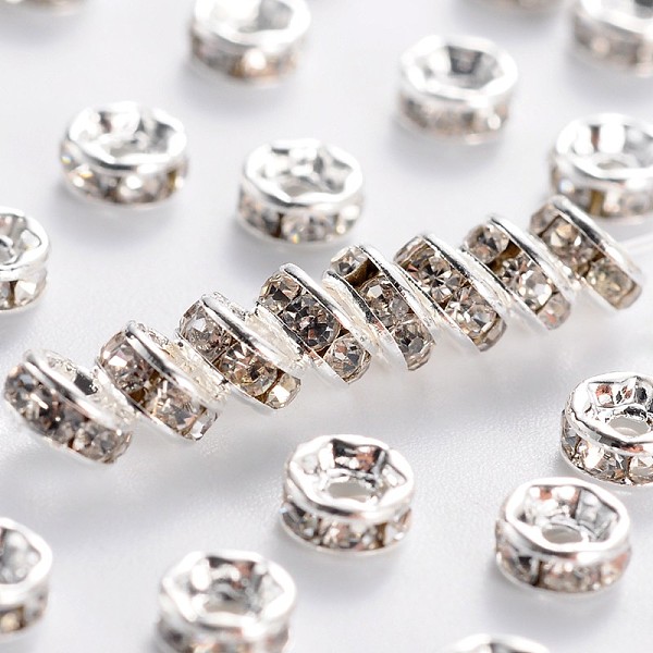 PandaHall Brass Grade A Rhinestone Spacer Beads, Silver Color Plated, Nickel Free, Crystal, 4x2mm, Hole: 0.8mm Brass+Rhinestone Rondelle..., Clear
PandaHall Brass Grade A Rhinestone Spacer Beads, Silver Color Plated, Nickel Free, Crystal, 4x2mm, Hole: 0.8mm Brass+Rhinestone Rondelle..., Clear