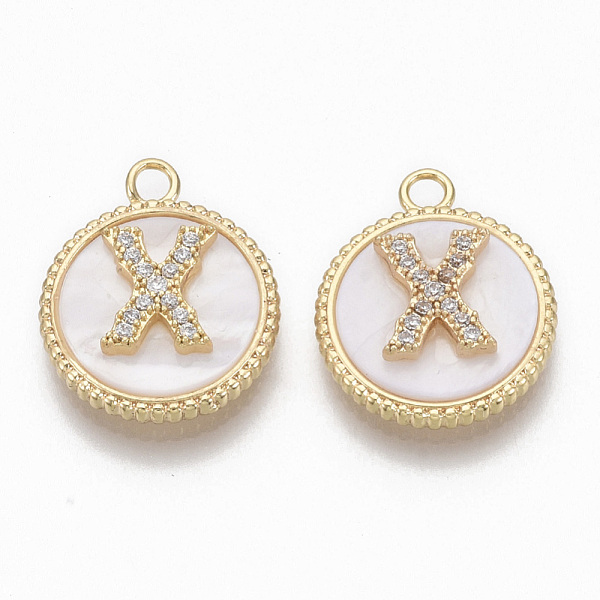 PandaHall Brass Micro Pave Cubic Zirconia Pendants, with Shell, Flat Round with Letter, Nickel Free, Clear, Creamy White, Real 18K Gold...
PandaHall Brass Micro Pave Cubic Zirconia Pendants, with Shell, Flat Round with Letter, Nickel Free, Clear, Creamy White, Real 18K Gold...