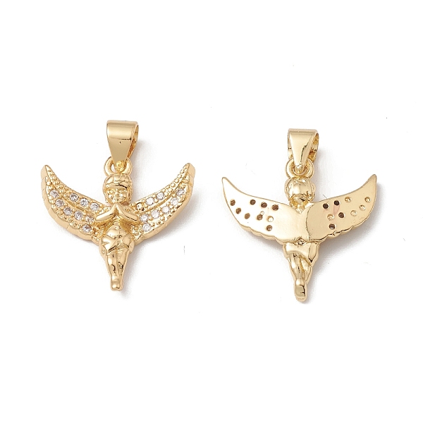 PandaHall Rack Plating Brass Pendants, with Cubic Zirconia, Angel Charm, Cadmium Free & Lead Free, Long-Lasting Plated, Real 18K Gold Plated..., Clear
PandaHall Rack Plating Brass Pendants, with Cubic Zirconia, Angel Charm, Cadmium Free & Lead Free, Long-Lasting Plated, Real 18K Gold Plated..., Clear