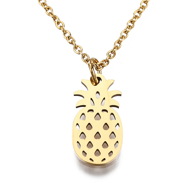PandaHall 201 Stainless Steel Pendant Necklaces, with Cable Chains, Pineapple, Golden, 15.7 inch(40cm), 1.5mm, Pineapple: 17x9x1mm 201...
PandaHall 201 Stainless Steel Pendant Necklaces, with Cable Chains, Pineapple, Golden, 15.7 inch(40cm), 1.5mm, Pineapple: 17x9x1mm 201...