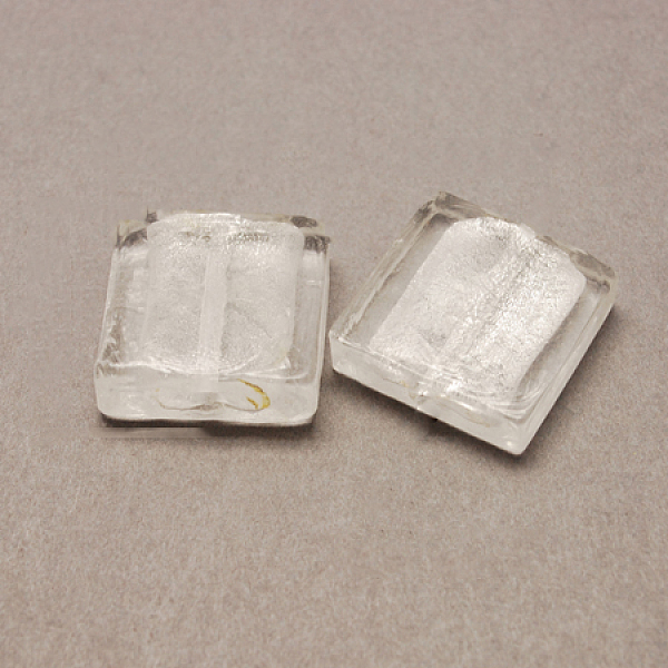 PandaHall Handmade Silver Foil Lampwork Beads, Square, White, 12x12x6mm Silver Foil Square White
PandaHall Handmade Silver Foil Lampwork Beads, Square, White, 12x12x6mm Silver Foil Square White