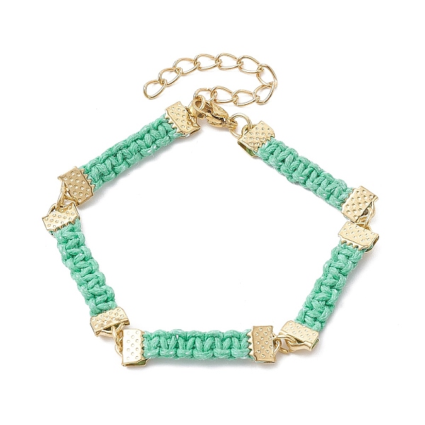 PandaHall Braided Waxed Polyester Rectangle Link Chain Bracelets, with Real 18K Gold Plated 304 Stainless Steel Clasps, Medium Aquamarine...
PandaHall Braided Waxed Polyester Rectangle Link Chain Bracelets, with Real 18K Gold Plated 304 Stainless Steel Clasps, Medium Aquamarine...
