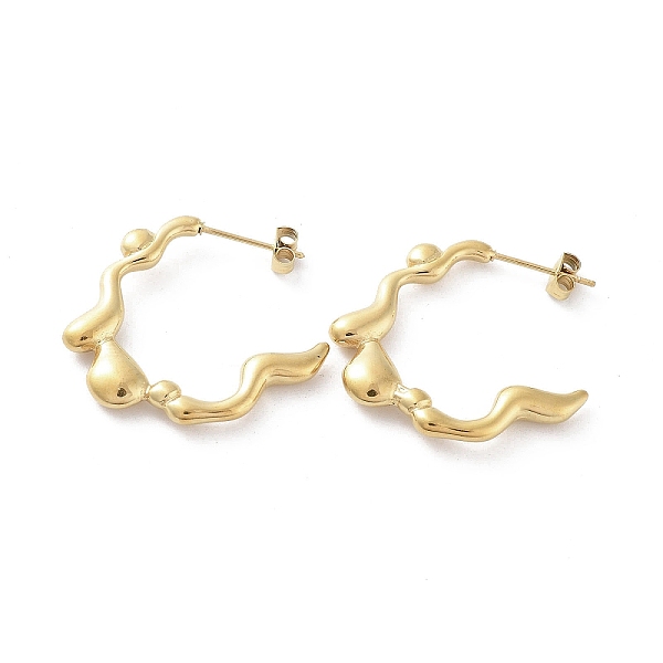PandaHall Vacuum Plating 304 Stainless Steel Twist Ring Stud Earrings, Half Hoop Earrings, Golden, 26x28.5mm 304 Stainless Steel Ring
PandaHall Vacuum Plating 304 Stainless Steel Twist Ring Stud Earrings, Half Hoop Earrings, Golden, 26x28.5mm 304 Stainless Steel Ring