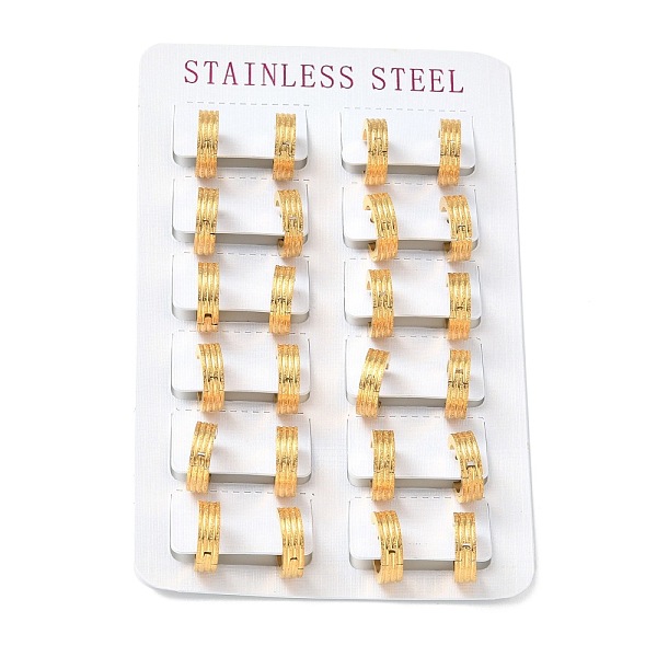 PandaHall 304 Stainless Steel Stripe Chunky Hoop Earrings for Women, Golden, 13x4mm, Pin: 1mm 304 Stainless Steel Stripe
PandaHall 304 Stainless Steel Stripe Chunky Hoop Earrings for Women, Golden, 13x4mm, Pin: 1mm 304 Stainless Steel Stripe