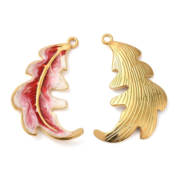 PandaHall 304 Stainless Steel Enamel Pendants, Real 18K Gold Plated, Feather Charm, Crimson, 38x27x3mm, Hole: 2mm Stainless Steel+Enamel..., Pink
PandaHall 304 Stainless Steel Enamel Pendants, Real 18K Gold Plated, Feather Charm, Crimson, 38x27x3mm, Hole: 2mm Stainless Steel+Enamel..., Pink