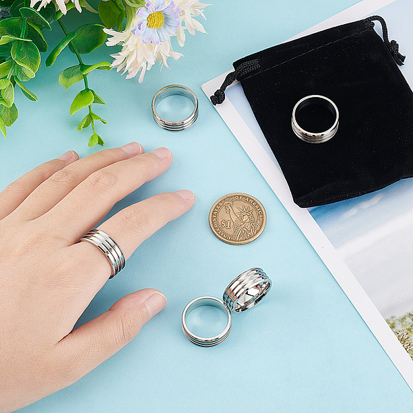 PandaHall Unicraftale 5Pcs 304 Stainless Steel Stripe Grooved Finger Ring for Women, Stainless Steel Color, Inner Diameter: 18.1~18.7mm 304...
PandaHall Unicraftale 5Pcs 304 Stainless Steel Stripe Grooved Finger Ring for Women, Stainless Steel Color, Inner Diameter: 18.1~18.7mm 304...